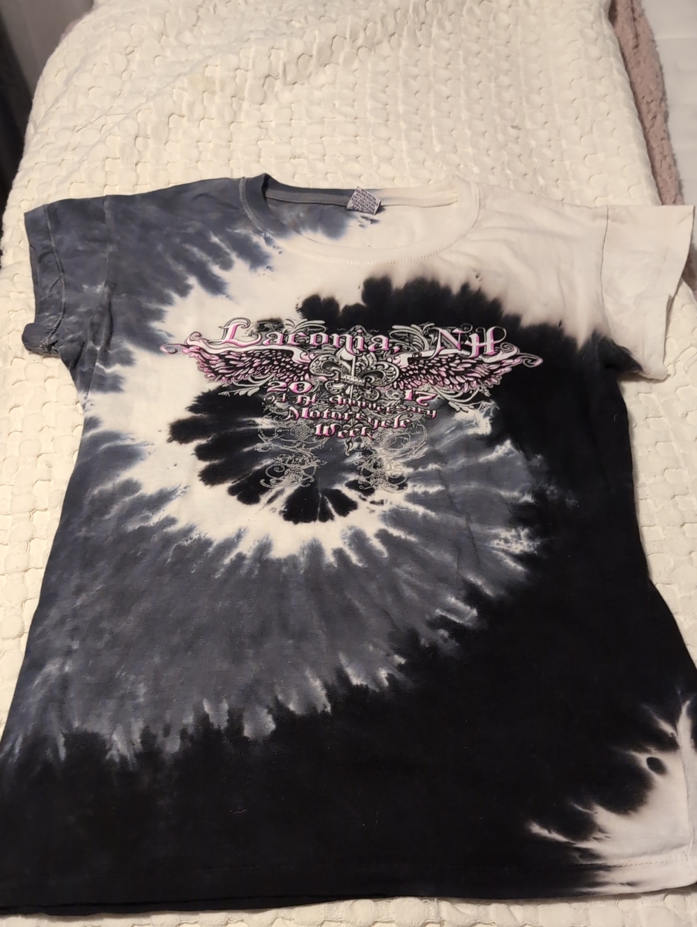 Vintage Laconia Bike Week 2017 Tie Dye Graphic Tee L